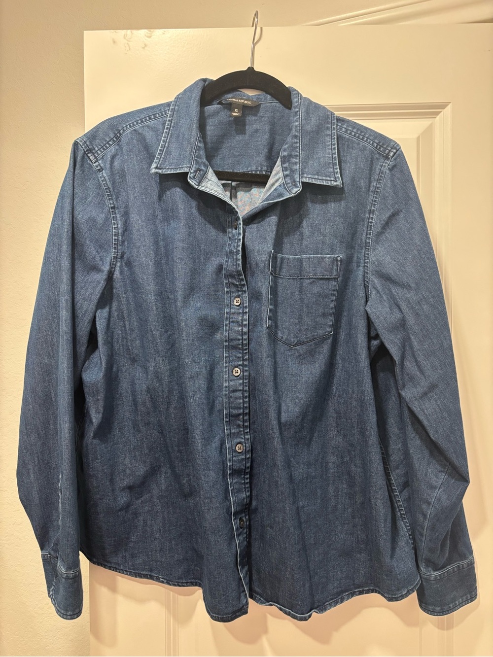 Banana Republic Men's Denim Button-Down Shirt - Blue